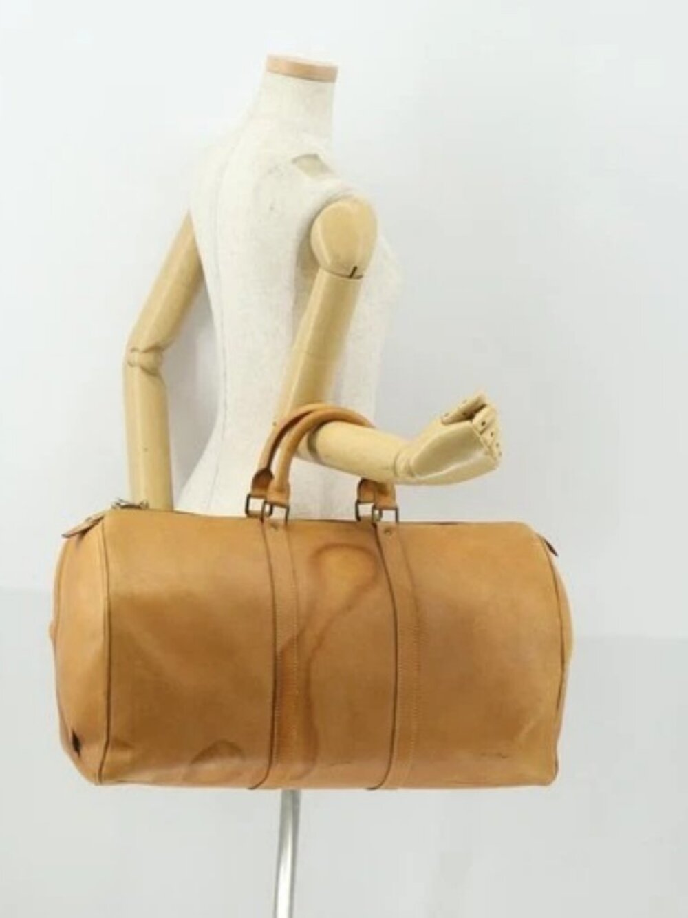 LOUIS VUITTON Nomad Keepall 55 Boston Bag Beige LV Auth 163339 - Picture 14 of 16